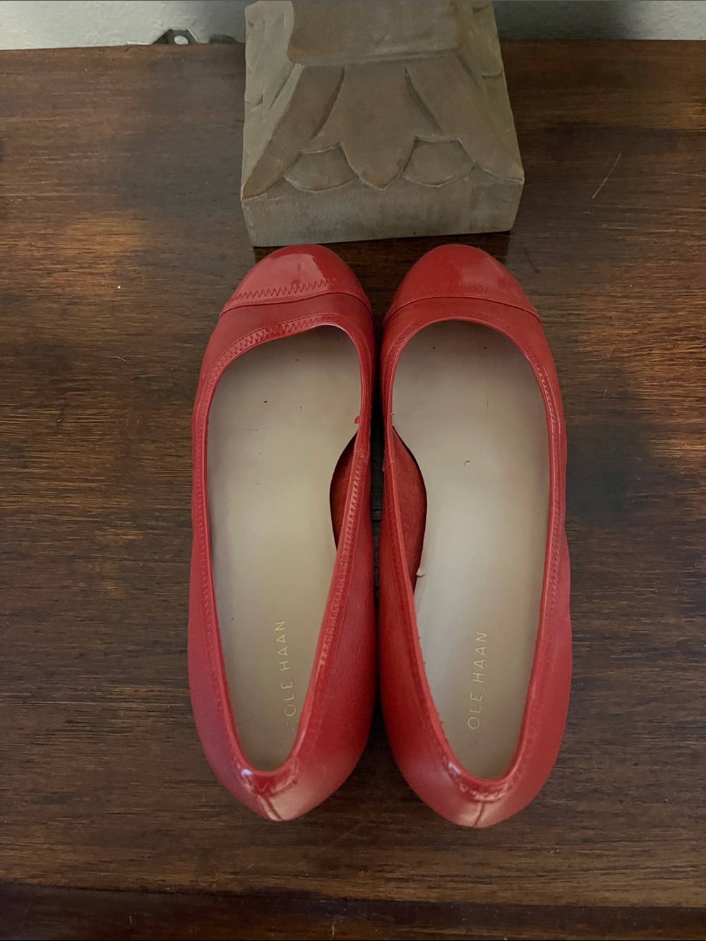 Cole Haan Red Leather Round-Toe Wedge-heeled shoes